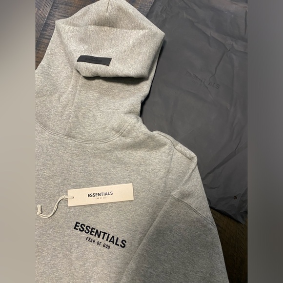 Dark Oatmeal Grey Essentials Hoodie - Picture 3 of 7